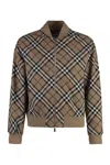 Burberry Linden Check Wool Blend Harrington Jacket In Beige