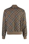 Burberry Linden Check Wool Blend Harrington Jacket In Beige