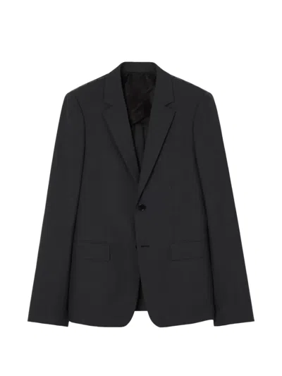 Burberry Wool Bond Tailored Jacket In Black