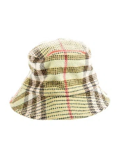 Pre-owned Burberry Wool Bucket Hat In Green