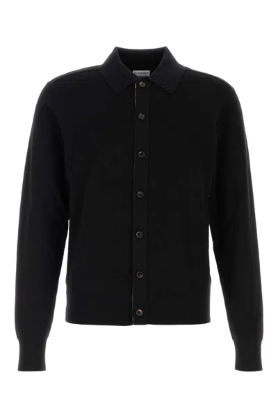 Burberry Wool Button-front Cardigan In Black