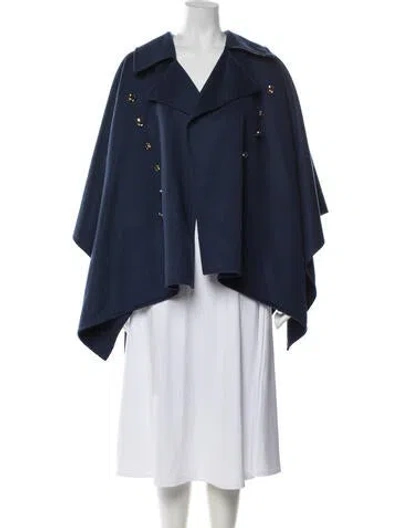 Pre-owned Burberry Wool Cape In Blue