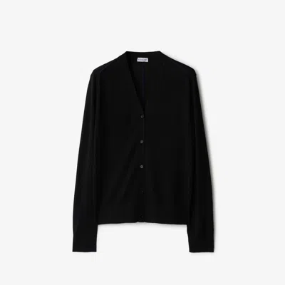 Burberry Wool Cardigan In Black