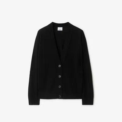 Burberry Wool Cardigan In Black