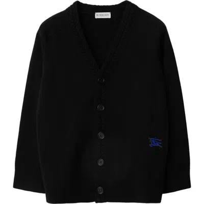 Burberry Kids Ekd Patch Knitted Cardigan In Black