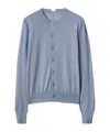 Burberry Long Sleeve Wool Cardigan In Gale