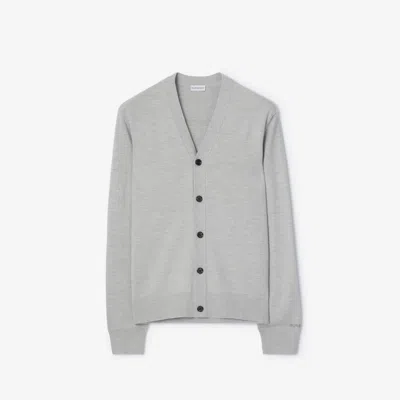 Burberry Wool Cardigan In Gray