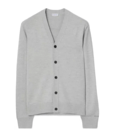 Burberry Wool Cardigan In Gray