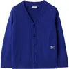 Burberry Ekd-embroidered Wool Cardigan In Knight