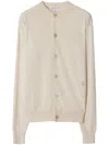 Burberry Long-sleeved Knitted Cardigan In Neutrals