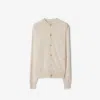 Burberry Long-sleeved Knitted Cardigan In Nutmeg