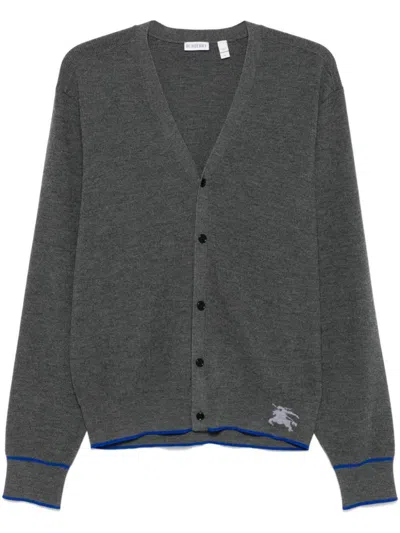 Burberry Equestrian Knight Cardigan In Gray