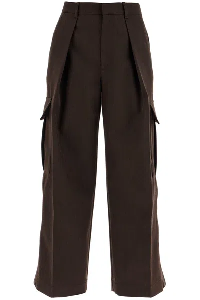 Burberry Wool Cargo Pants For Men In Brown