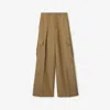Burberry Wide-leg Wool Cargo Trousers In Beige/honey