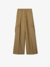 Burberry Wide-leg Wool Cargo Trousers In Beige/honey