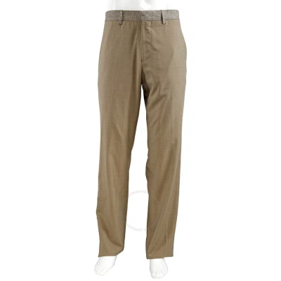 Burberry Wool Cashmere And Linen English Fit Tailored Trousers In Pecan Melange