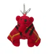 Burberry Wool-cashmere Blanket Thomas Bear Charm In Red
