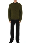 Burberry Wool And Cashmere Sweater With Logo Pendant In Green