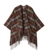 Burberry Wool-cashmere Check Cape In Brown