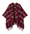 Burberry Wool-cashmere Check Cape In Red