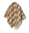Burberry Wool-cashmere Check Cape In Multi