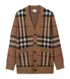 Burberry Checked Wool And Cashmere-blend Cardigan In Brown