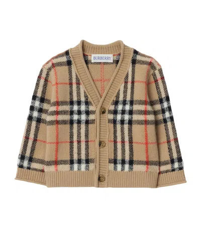Burberry Kids' Wool-cashmere Check Cardigan In Multi