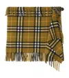 Burberry Women Wool And Cashmere Check Scarf Style Skirt In Green