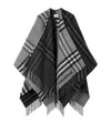 Burberry Wool-cashmere Contrast-check Cape In Multi