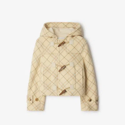 Burberry Wool Cashmere Duffle Jacket In Neutro
