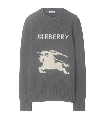 Burberry Wool-cashmere Ekd Sweater In Gray