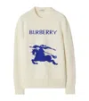 Burberry Crew Neck Graphic Design Long Sleeves Top In White