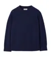 Burberry Check Patch Wool Cashmere Sweater In Blue