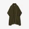 Burberry Wool Cashmere Hooded Cape In Green