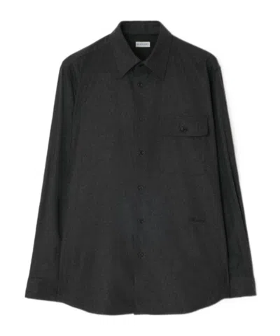 Burberry Wool Cashmere Overshirt In Black