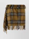 Burberry Women Wool And Cashmere Check Scarf Style Skirt