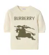 Burberry Wool-cashmere Short-sleeve Sweater In Neutral