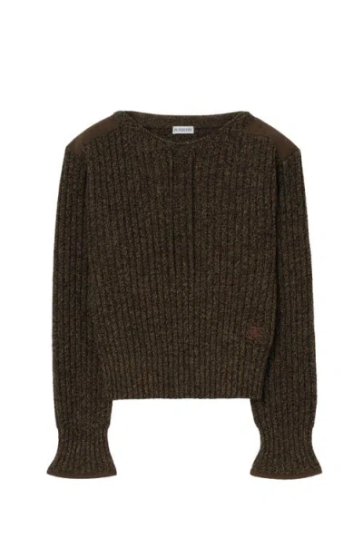 Burberry Shoulder Patch Sweater In Brown