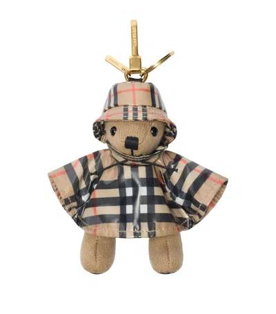 Burberry Wool-cashmere Thomas Bear Keyring In Sand