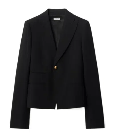 Burberry Wool Tailored Jacket In Black