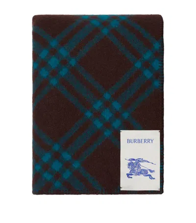 Burberry Wool Check Blanket (200cm X 135cm) In Metallic