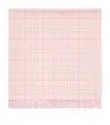 Burberry Wool Check Blanket In Pink