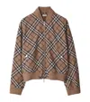 Burberry Check Wool Blend Harrington Jacket Clothing In Neutrals