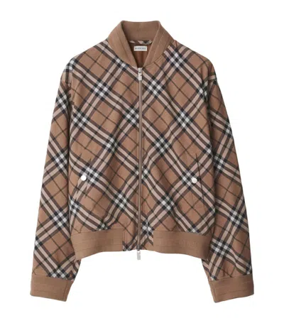 Burberry Linden Check Wool Blend Harrington Jacket In Linden Ip Check