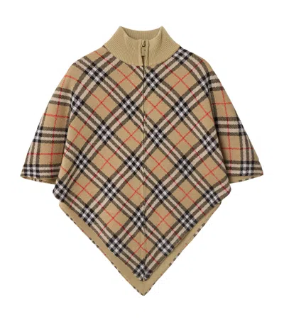 BURBERRY WOOL CHECK CAPE