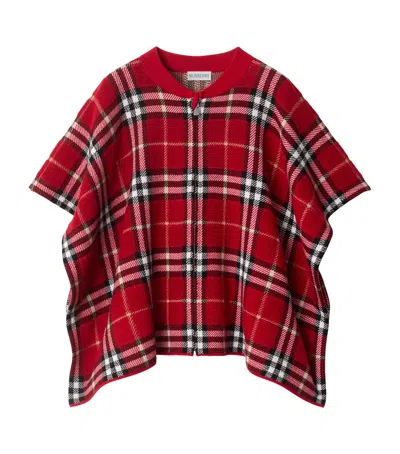 BURBERRY WOOL CHECK CAPE