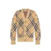 Burberry Wool Check Cardigan In Brown