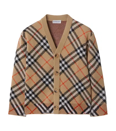 BURBERRY WOOL CHECK CARDIGAN