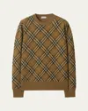 Burberry Brown Check Jumper In Wool And Mohair In Nest Ip Check