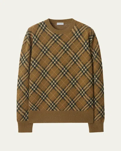 BURBERRY WOOL CHECK CREWNECK SWEATER
